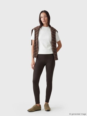 LC Waikiki Lcw Eco Kahverengi Yüksek Bel Kadın Spor Tayt