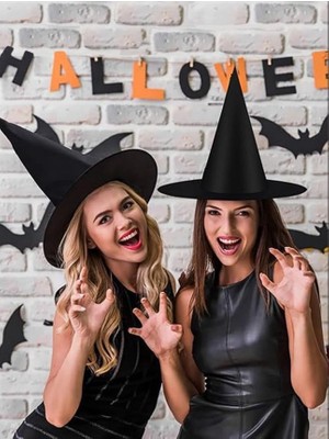 Mabeyn Halloween Cadı Şapkası Yetişkin Siyah AST6746