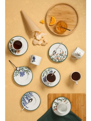 Mabeyn Flower Çay Fincanı 180CC 6 Kişilik 12 Parça