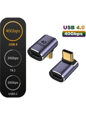 Mabeyn Doksan Derece Type-C Çevirici 40 Gbps 90 Derece Typec Çevirici