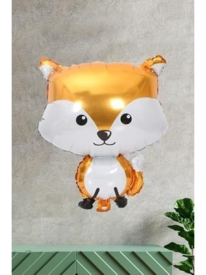 Mabeyn Tilki Şeklinde Folyo Balon Woodland Konsept Doğum Günü Balonları