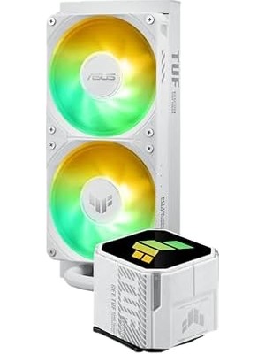 Mabeyn Tuf Gamıng Lc Iıı 240 Argb Aura Sync Rgb 120MM*2 Adreslenebilir Rgb Fan Cpu Sıvı Soğutucusu Beyaz 6 Yıl Garanti