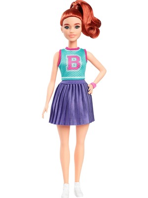 Mabeyn Bebek Forması ve Pileli Mor Eteğiyle Kızıl Saçlı Fashionistas Bebek (232) HYT90