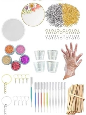 Mabeyn Reçine Başlangıç Seti – 300 Parça Takı Kalıbı, Glitter, Çivi, Döküm Kabı