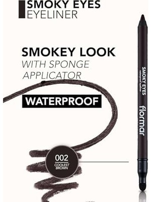 Mabeyn Smoky Eyes Mat Bitişli & Suya Dayanıklı Sünger Başlıklı Göz Kalemi