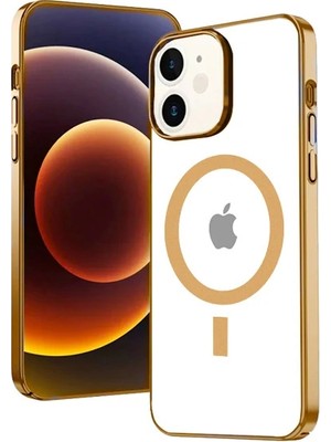 TKÇ Ally iPhone 12 - 12 Pro 6.1inç Magsafe Uyumlu Renkli Kenar Silikon KILIF-(5775)