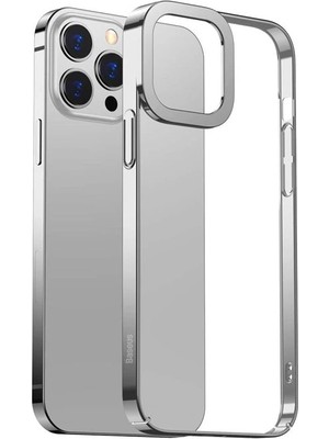 TKÇ Baseus Glitter iPhone 13 Pro Kılıf Renkli Kenar Şeffaf KILIF-(5775)