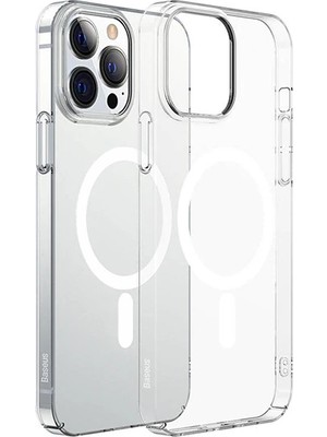 TKÇ Baseus Crystal iPhone 12 Pro Max Kılıf Magsafe Uyumlu Manyetik KILIF-(5775)