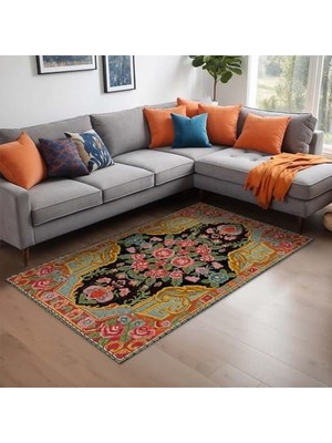 Mabeyn Loren Kadife Kaymaz Pamuk Tabanlı Yıkanabilir Antibakteriyel Salon Halısı 120X180