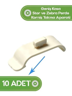 Mabeyn Stor Perde Alt Sabitleyici Aparat, (10 Adet) Rüzgârda Sallanmayı Önleyen Bej Renk, Kolay Montajlı Sağlam Plastik Tutucu