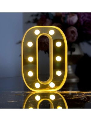 Mabeyn 3D Işıklı LED Harf Dekoratif Aydınlatma Büyük Boy O