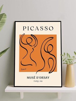 Mabeyn Picasso, Musé D'orsay, Müzede Dans Edenler, Kübizm Sanatsal Çerçeveli Tablo - Çerçeveli Poster