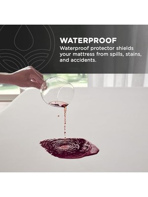 Mabeyn Tempur-Pedic Tempur-Protect Su Geçirmez Yatak Koruyucu, Tam, Beyaz