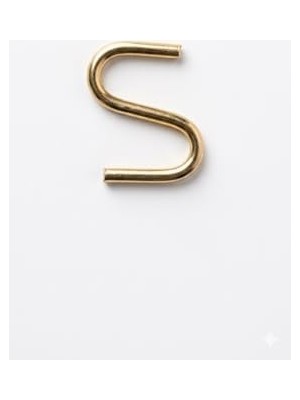 Mabeyn S Kanca Seti - 10 Adet, Çok Amaçlı Metal Askı, Mutfak Gereçleri, ve Banyo Düzenleyici, Şık Pirinç Görünümlü Dayanıklı Çelik Kanca (5cm, Büyük S)
