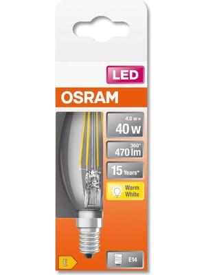 Mabeyn 10'lu LED Value 4W CLB40 Sarı Işık 2700K E14 Duy Filament Mum Buji Ampul