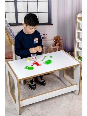 Mabeyn Çocuk Oyun, Aktivite ve Etkinlik Masası, Beyaz 18MM 1.sınıf Mdf (Çekmecesiz)