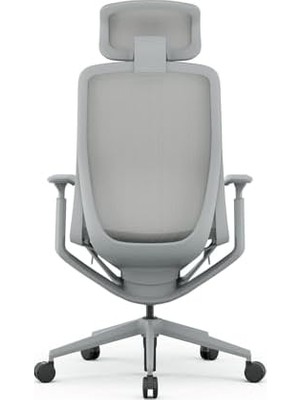 Mabeyn XD-1003 Fileli Başlıklı Çalışma Koltuğu Gri Ergonomik Ofis Koltuğu