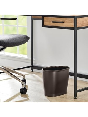 Mabeyn Kent Oval Çöp Kutusu, Banyo Mutfak Ofis Için, Plastik, 30,5X20,3X25,4CM, Kahverengi
