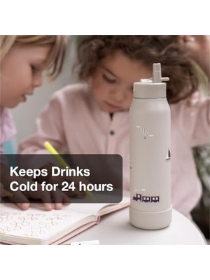 Mabeyn Çocuk Su Şişesi - 350 Ml, Vakum Yalıtımlı Paslanmaz Çelik - Sızdırmaz, Çevre Dostu, Okul ve Seyahat Için Mükemmel - Araçlar