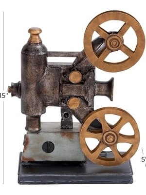 Mabeyn Deco 79 Metal Film Dekoratif Kamera Heykeli, 28X13X38 Cm, Siyah