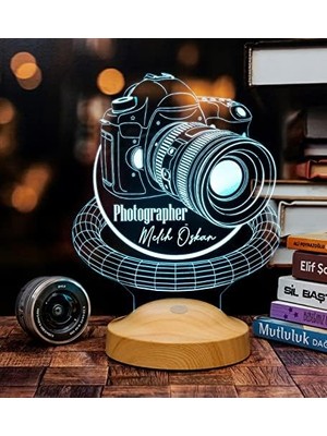 Mabeyn Fotoğrafçıya Hediye Fotoğraf Makinesi Kişiye Özel 3D Halkalı LED Lamba