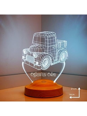 Mabeyn Çocuk Bebek Odası Lambası 3D Kamyon Araba 3 Boyutlu LED Lamba, Yenidoğan Hediyesi Erkek Bebek Çocuk Hediyesi