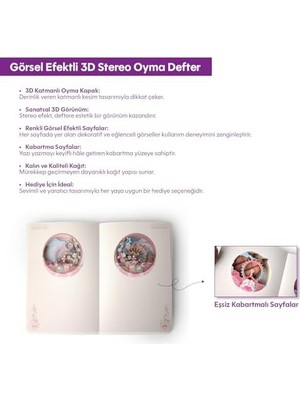 Mabeyn Dönme Dolap Temalı 3D Katmanlı Oyma Sayfalı Defter Ajanda Bloknot 20,8 x 14 cm 120 Yaprak
