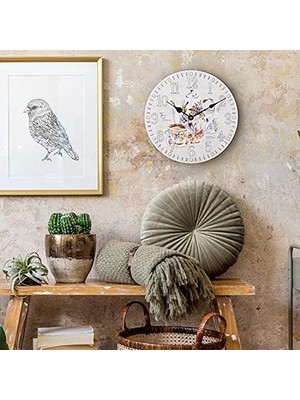 Mabeyn 404-2631T-INT 12 Inç Kuvars Duvar Saati, Beyaz