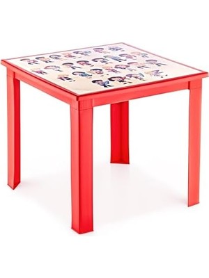 Mabeyn 50X50 H:40 Çocuk Masası Kırmızı-Alfabe