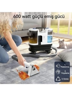 Mabeyn Leke Çıkarma ve Halı Koltuk Yıkama Makinesi – Evcil Hayvan Başlıklı, Inatçı Leke ve Koku Giderici, Halı Kilim Kanepe Araç Içi Uyumlu, Kendini Temizleyen Hortum