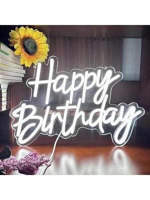 Mabeyn Happy Birthday Neon Işıklı Gece Lambası, Duvar Partisi Için, Dekor, Sanat, Duvar Lambası, Kısılabilir Neon Tabela, Doğum Günü Kutlaması, Barlar, Kutlamaları Için, Ubs Güç Kaynağı [enerji Sınıfı