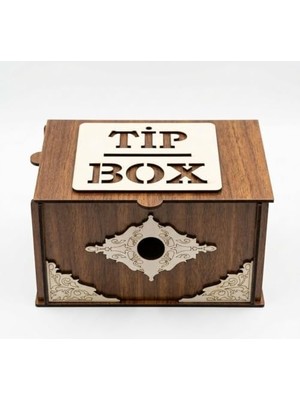 Mabeyn Ahşap Bahşiş Kutusu (Tip Box), Dekoratif Para Kutusu, Kilitli Tasarım, Kafe ve Restoran Için