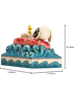 Mabeyn Peanuts By Jim Shore Snoopy And In Floatie Heykelcik, 10 Cm, Çok Renkli