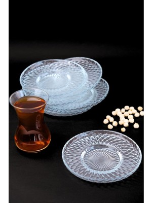 Berry Store Tabakevi Tabak Evi Aden Sensu Cam Çay Tabağı 12CM Sade 6 Lı 2494