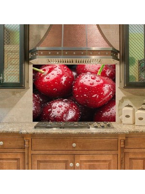Berry Store Mutfak Duvar Tezgah Arası Ocak Arkası Kaplama Kiraz