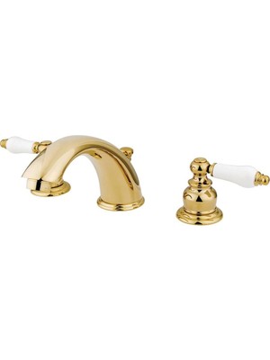 Berry Store Pirinç KB972B Viktorya Çağı Breitgefaechert Wc Musluk Meşe ve Porselen Kulp, Cilalı B