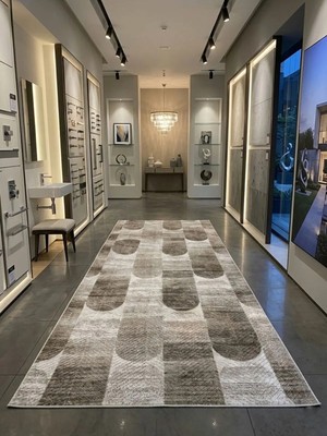 Dinarsu Aksu Prime Max Dmr Halıcılık Kahve Modern Kaymaz Taban Çocuk Odası Salon Hol, Koridor Mutfak Yıkanabilir Jel Kesme Yolluk Halı