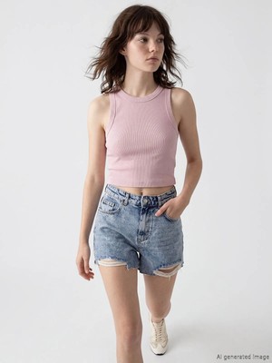 LC Waikiki Xsıde Pembe Bisiklet Yaka Kadın Atlet