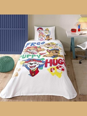 Berry Store Taç Lisanslı Paw Hugs Düz Pamuk Pike Takımı, Çok Renkli, Tek Kişilik