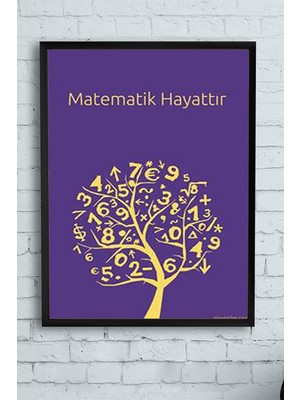 Berry Store (PSTER12158) Matematik Hayattır Eğitim Çerçeveli Tablo (40X50CM)