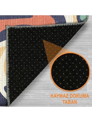 Berry Store Laney Şönil Kaymaz Doğal Pamuk Tabanlı Yıkanabilir Antibakteriyel Çevre Dostu Yuvarlak Salon Halısı 160X160