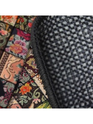 Berry Store Dizayn Talita Desenli Kadife Pamuk Tabanlı Yıkanabilen Kaydırmaz Antibakteriyel Salon Halısı 100X150