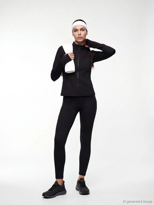 LC Waikiki Koor Sport Siyah Yüksek Bel Cepli Kadın Spor Tayt
