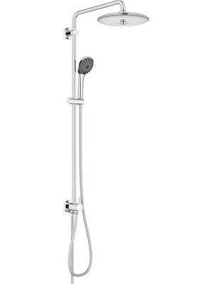 DMR Home Joy 260 Yön Değiştiricili Duş Sistemi | Duvar Dışı Bağlantı | 3 Akışlı Tepe Duşu / 3 Akışlı El Duşu / 1750MM & 800MM Duş Hortumu | Su Tasarruflu | Duş Başlığı | Krom | 27357002