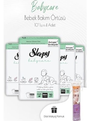 DMR Home Babycare Bebek Bakım Örtüsü 10'lu x 4 Adet ve Disk Pamuk