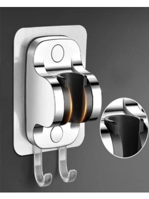 DMR Home Yapışkanlı Duş Başlığı Tutucu ve Askı Aparatı,delmeden Montaj Güçlü Yapışkanlı Duvar Aparatı, Ayarlanabilir Duş Başlığı Sabitleyici, Banyo Için Paslanmaz Krom Görünümlü Dayanıklı Duş Başlığı Duvar T