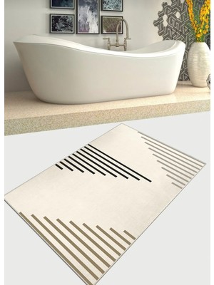 Ardizayn Fresh(Krem) - Pamuk Dokuma Taban (70x120 cm) Banyo Halısı