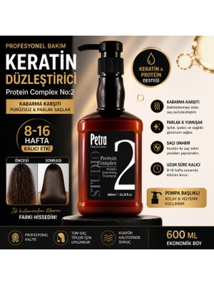 Petra Protein Complex No 2 Keratin 600 ml | Brezilya Fönü Düzleştirici | Kalıcı Saç Bakım Botox