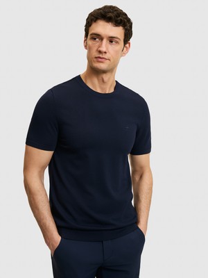 Cacharel Erkek Lacivert Slim Fit Bisiklet Yaka Triko T-Shirt 50323863-VR033