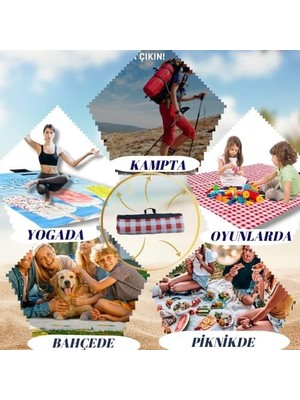 DMR Home Plaj Havlusu, Piknik Örtüsü, Plaj Matı, Çantalı Plaj Hasırı,kamp Battaniyesi, Kamp Matı, Katlanabilir, Hafif, Su Geçirmez, Kum Geçirmez (Bisiklet-Sahil Yolu)